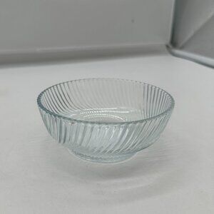 Vintage Firna Indonesia Fruit Dessert Swirl Glass Bowl 4 9/16" Clear
